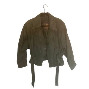 Wilson Small Green Leather Retro Jacket in Excellent Condition